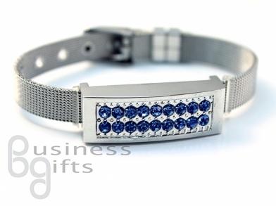 Флешка браслет с синими стразами