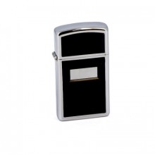 Зажигалка Zippo High Polish Chrome с черными вставками