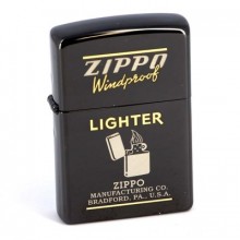 Зажигалка Zippo Classic черная с логотипом