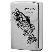 Зажигалка Zippo Black Bass Brushed Chrome