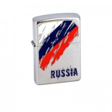 Зажигалка Zippo Russia Flag Satin Chrome