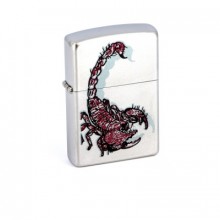 Зажигалка Zippo Scorpion Color Satin Chrome