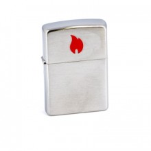 Зажигалка Zippo Red Flame Brushed Chrome