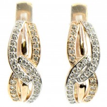 Серьги Серебро, фианит, позолота  арт. ЗТ-589 51915834П